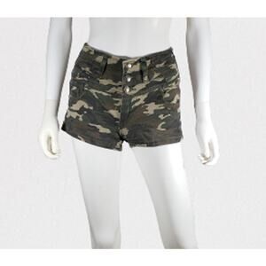 Women's Hot Kiss Green Camo, 9 pocket, Zip & Button, Short Shorts, Size 3, New